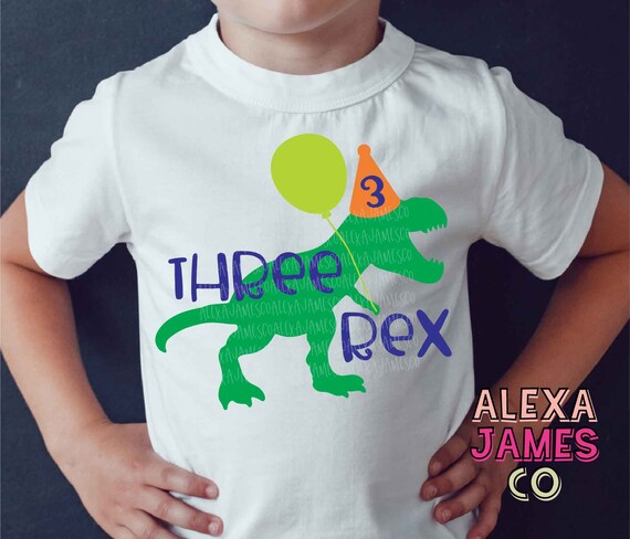 Download 3rd Birthday svg Dinosaur Birthday svg Three Rex svg Third ...