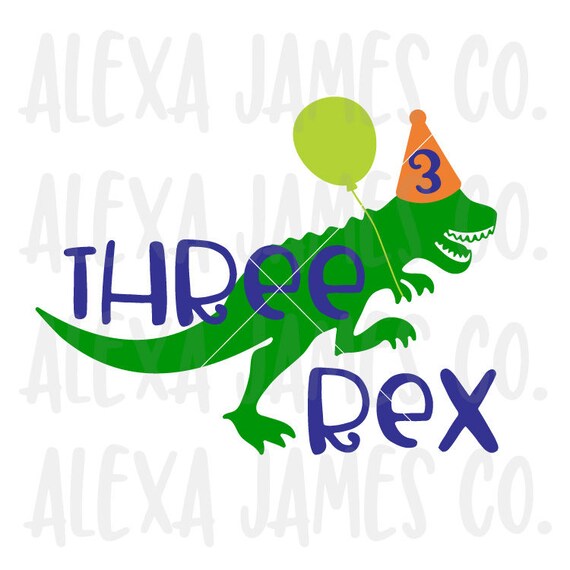 Download 3rd Birthday svg Dinosaur Birthday svg Three Rex svg Third ...