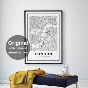 London Map Print, London City, London Map Poster, United Kingdom, City Map Print, Black and White Map, UK, England Print