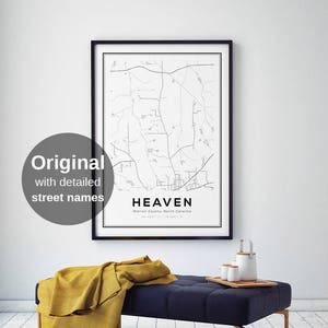 Himmel Druck, Stadt Karte Poster, Karten Drucke, Schwarzweiß-Karte, Weltkarte Poster, Karte Wandkunst, Stadt Karte Drucke, minimalistische Drucke