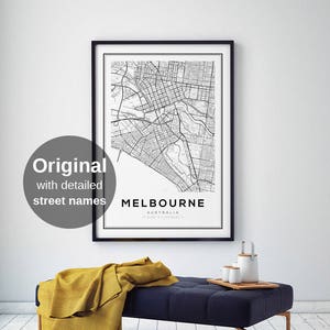 Impression de carte de Melbourne, ville de Melbourne, impression d'Australie, art de la carte, affiche de carte de Melbourne, Australie, carte noir et blanc, impression de carte d'Australie