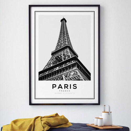 Eiffel Tower Art Black and White Art Paris Wall Art - Etsy