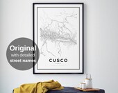 Cusco Map Print, Cusco Peru, Peru Map Poster, Peru Travel Maps, Wall Decor, Map Decor, Map Wall Art, Cusco Map Poster, City Gift, City Print