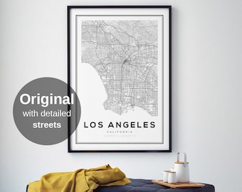 Los Angeles Map Print, LA, California Map, Los Angeles Map Poster, Los Angeles, California, LA Map, City Map Print, Black and White Map