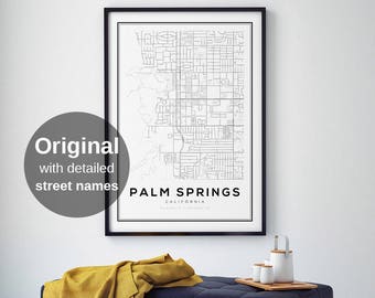 Palm Springs Map Print, California Map Print, US Map Print, Map Wall Art, Cali Map, Cali Map Poster, Palm Springs Map Poster, Map Prints