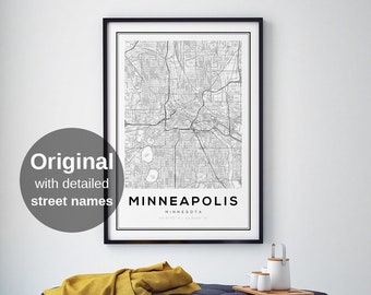 Minneapolis Map Print, Map of Minneapolis, Map of Minnesota, Map Gifts, On Sale, Valentine Gifts, Anniversary Gifts, Gift Ideas,Map Wall Art