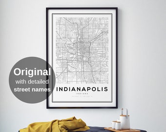 Indianapolis Map Print, Indiana Map Print, Maps, City Maps, Indianapolis Map Posters, Indianapolis Wall Art, Indiana Map Poster, Wall Art