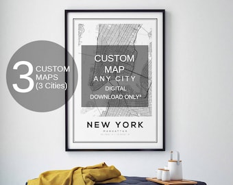 Custom Map Print, Custom Street Map, Custom City Map, Custom Map Posters , City Map Print, Black and White Map, Amsterdam City Map, City Map