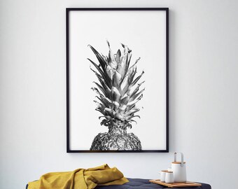 Ananas Druck, Ananas Wandkunst, Ananas Poster, tropisches Dekor, großes druckbares Poster, Ananas digitale Kunst, sofortiger Download