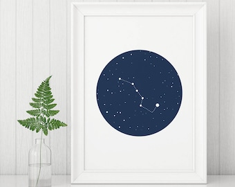 Ursa Major, Galaxy Poster, Big Dipper Print, Constellation Poster, Big Dipper, Little Dipper, Solar System Poster, Solar System Print