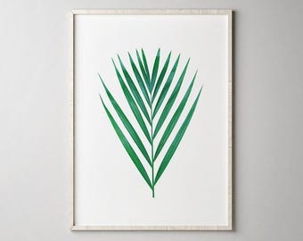 Leaf print, Modern art, Digital print, Tropical leaf, Wall art, Printable wall art, printable art, Palm art print, Leaf art, Botanical Print