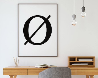 Printable Letter O Print - Scandinavian Black White Wall Art, Minimalist Monogram Poster, Nordic Initial Decor (Digital Download)