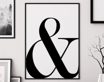 Ampersand print, affiche scandinave, typography print, scandanavian print, Ampersand poster, typography poster, minimalist print, ampersand