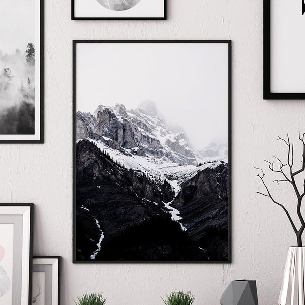 Mountain poster, affiche scandinave, Printable Wall Art, mountain print, mountain photo, wall art, snowy mountain, mountain peak, landscape