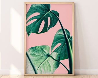 Palm Leaf Print, Tropical Leaf Print, Digital Wall Art, Monstera Print, Palm Art Print, Summer Prints, Digital Download, Modern Wall Print