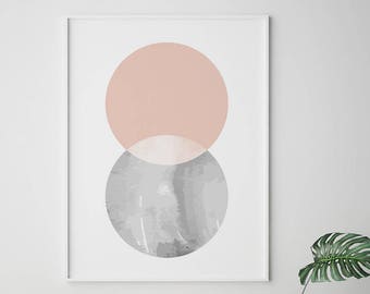 Scandinavian print, affiche scandinave, geometric print, digital print, circle print, printable wall art, scandinavian wall art, home decor