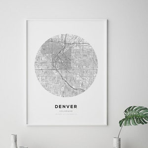 Impressão de mapa de Denver, pôster de mapa de Denver, mapa de Denver, arte de parede de Denver, Denver Colorado, impressão de mapa do Colorado, mapas dos EUA, mapa dos EUA, mapa da América