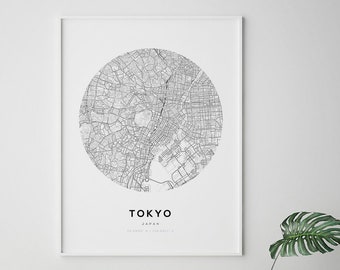 Tokyo Map Print, Cartes de Tokyo, Tokyo Japon, Carte de Tokyo, Tokyo Wall Art, Tokyo Map Wall Art, Map Design, Map Wall Art, Cartes minimalistes