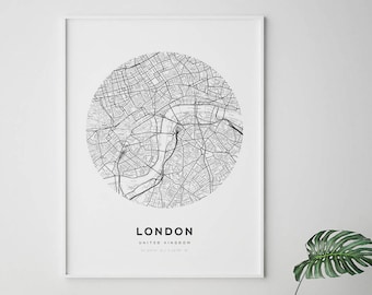 London Map Poster, City Map Print, UK Map Print, London City Map, London Map Print, United Kingdom, England Map Print, Circle Map Print