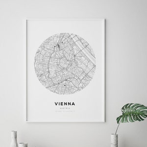 Wien Karte Print, Wien Österreich, Stadt Wien, Wien Karte Kunst, Wien Wandkunst, Karte von Wien, Landkarte Österreich, österreichische Städte