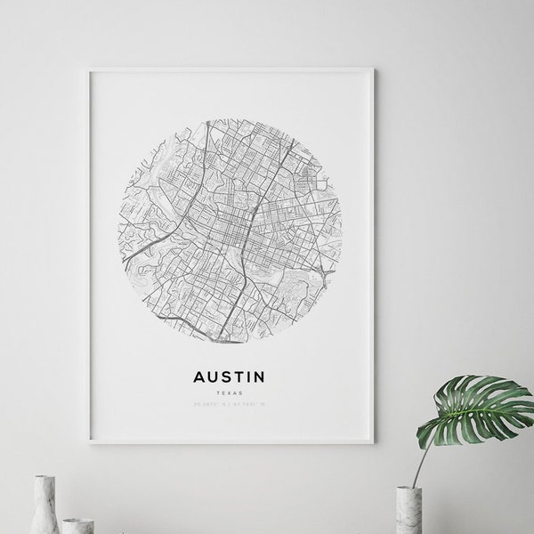 Austin Map Print, Austin Map Wall Art, Map of Austin, Austin Texas, Maps, Map of Texas, Austin Prints, Austin Wall Art, Neighborhood Maps