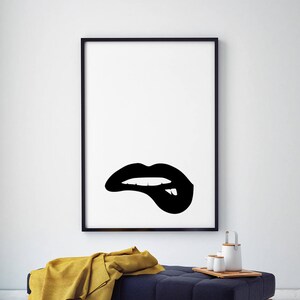 Lips print, digital wall art, lipstick print, kiss poster, lipstick art print, minimalist print, lips wall art, modern art, minimal art