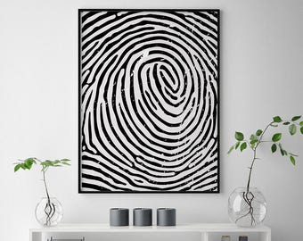 Fingerprint print, black and white wall art, Abstract Wall Art, minimalist print, pattern print, Abstract print, modern minimalist, wall art