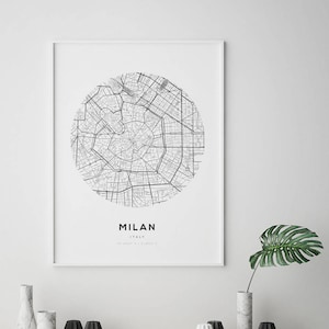 Milan City Map, Milan City Map Art, Street Map Poster, Fashion wall art, Milano, Italia, Italy Map Print, Milan Italy Map, Italy City Map