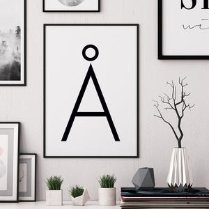 Affiche Scandinave, Printable Wall Art, Typography Print, Scandinavian Print, Letter A print, Nordic Poster, Minimalist Poster, Modern Decor
