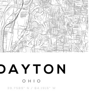 Dayton Map Print, Dayton Map Poster, Dayton Ohio, Ohio Maps, Dayton ...