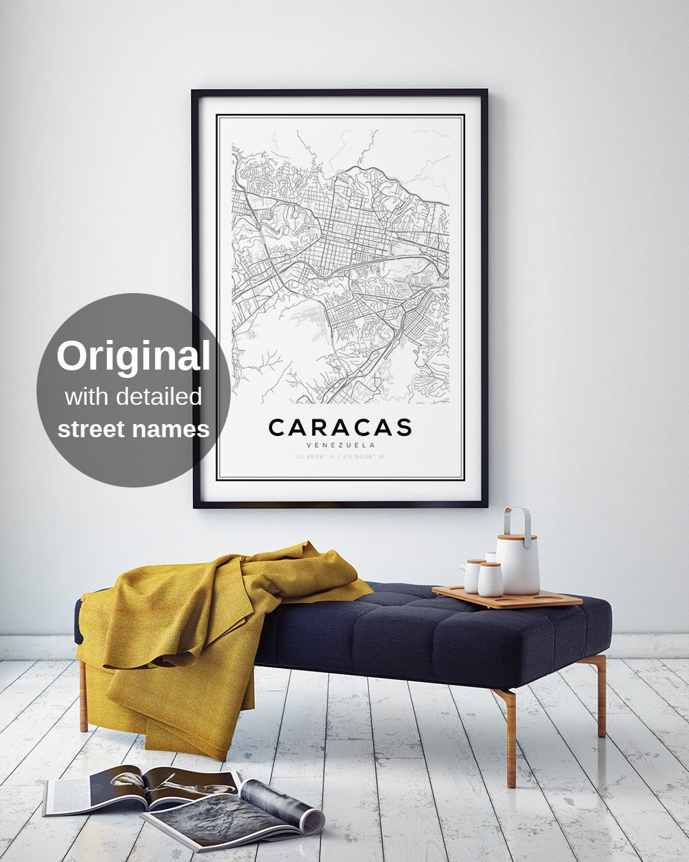 Caracas Map Print, Venezuela Maps, Caracas Map Poster, Modern Home Decor, Modern Minimalist, South America Maps, Venezuela, Caracas Wall Art