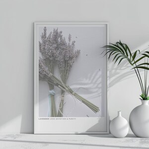 Printable Lavender Print - Modern Nordic Flower Wall Art, Minimalist Scandinavian Poster, Boho Purple Decor (Digital Download) image 1