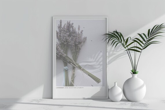 Printable Lavender Print - Modern Nordic Flower Wall Art, Minimalist Scandinavian Poster, Boho Purple Decor (Digital Download)