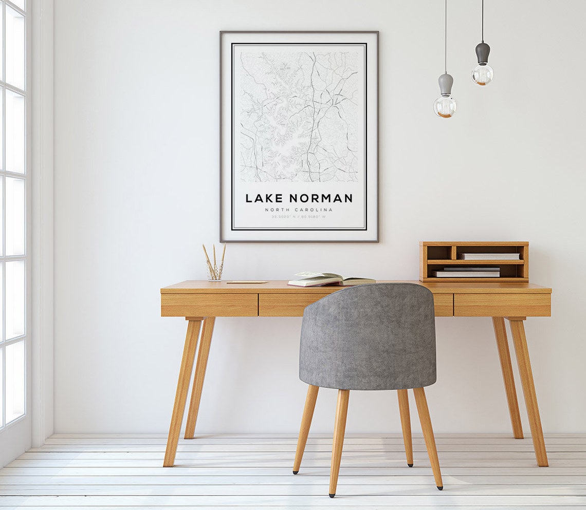 Lake Norman Map Print Map of Lake Norman Lake Norman North - Etsy