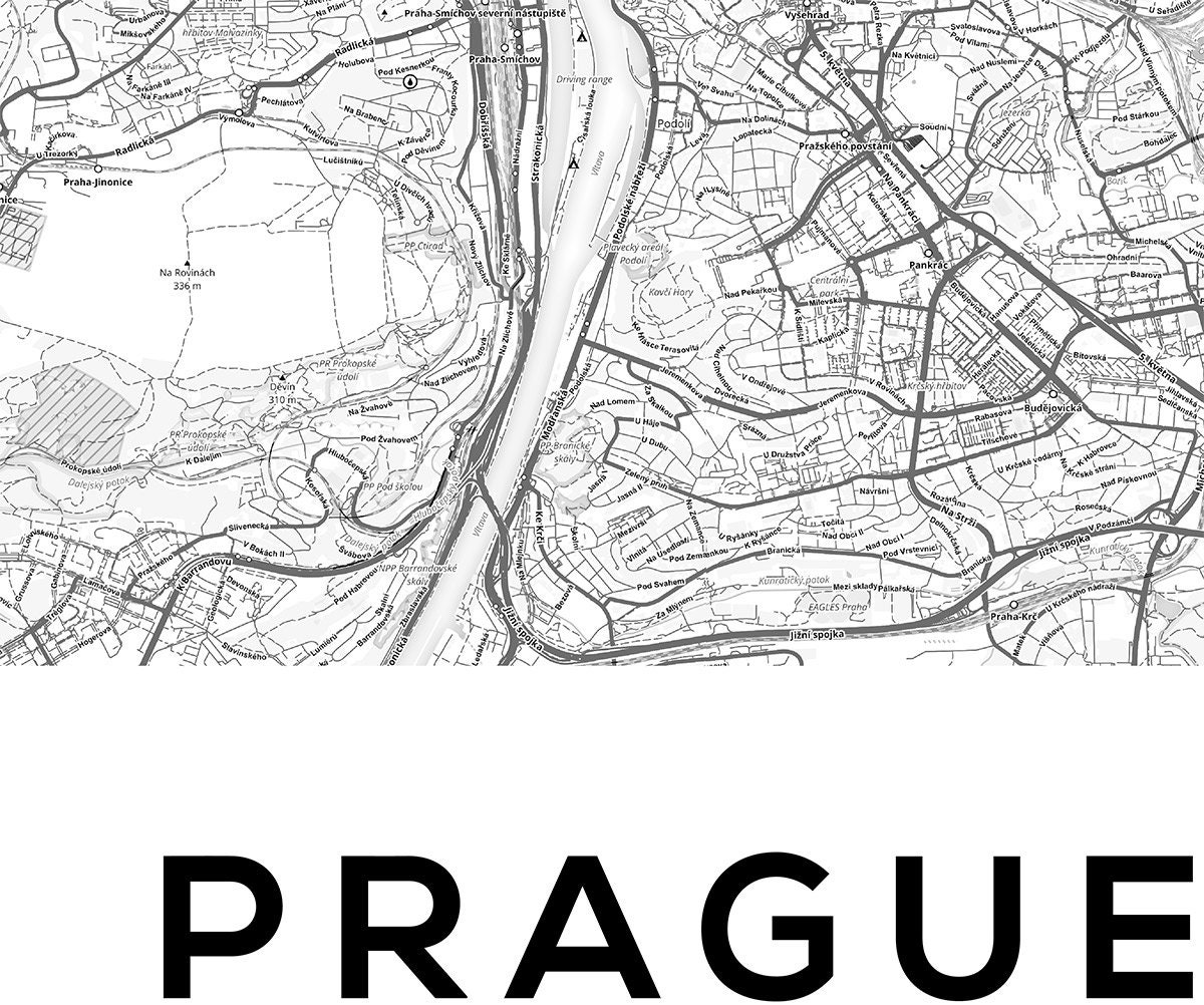 Prague Map Print Prague Maps Czech Republic Czech Maps | Etsy