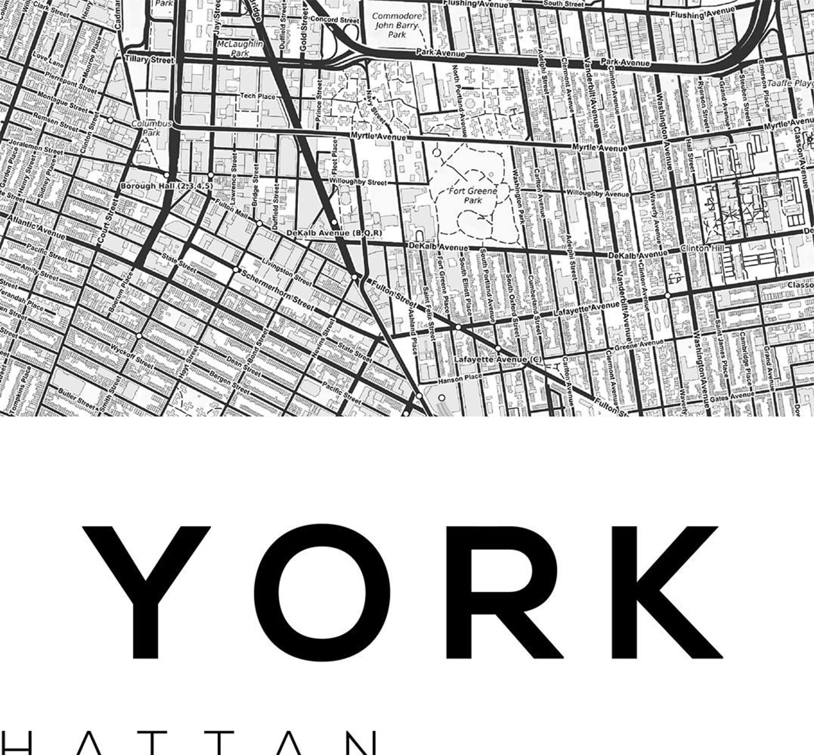 New York Map Print Printable Wall Art NYC Map Manhattan Map | Etsy