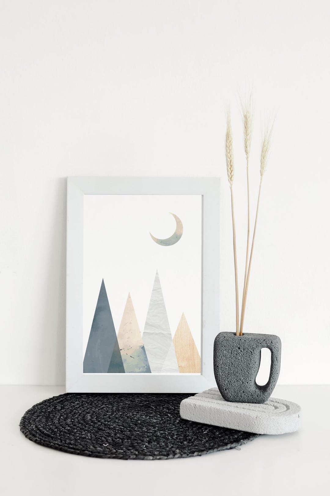 Geometric Triangle Print - Scandinavian Minimalist Wall Art Poster ...