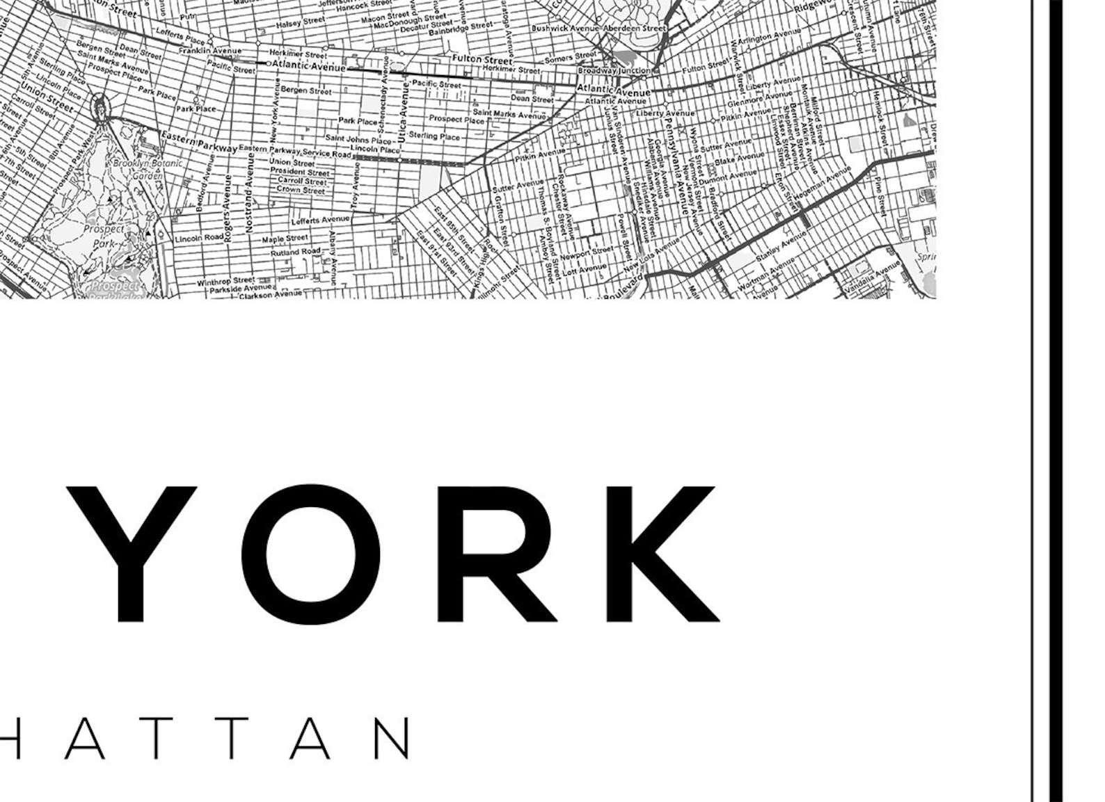 New York Maps Map of Manhattan NYC Map Prints Modern Home Etsy