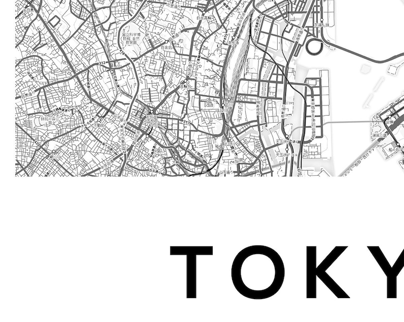 Tokyo Map Print Tokyo Japan Map of Japan Tokyo Map Art | Etsy