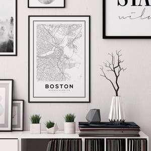 Boston Map Print, City Map Decor, City Map Wall Art, Massachusetts Map, Boston Map Poster, US Map Print, Boston City, Printable Wall Art image 2