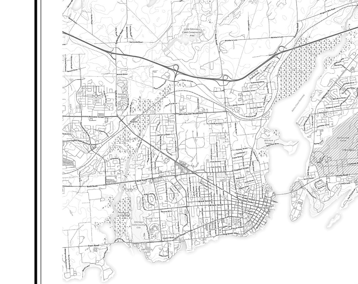 Kingston Map Print Kingston Ontario Map of Kingston Map of Etsy Canada