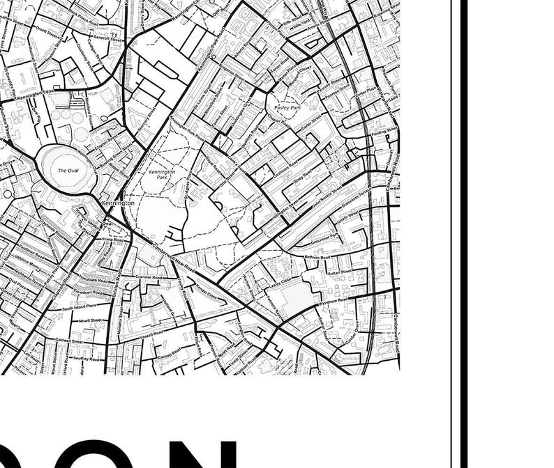 London Map Print, London City, London Map Poster, United Kingdom, City Map Print, Black and White Map, UK, England Print image 4
