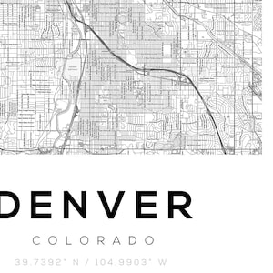 Denver Map Print, Denver Map Poster, Denver Colorado, Denver Gifts ...