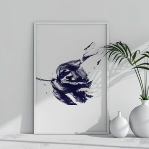 Dancing Rose Petals Print - Abstract Floral Wall Art Poster, Scandinavian Minimalist Home Decor Pink (Digital Download)