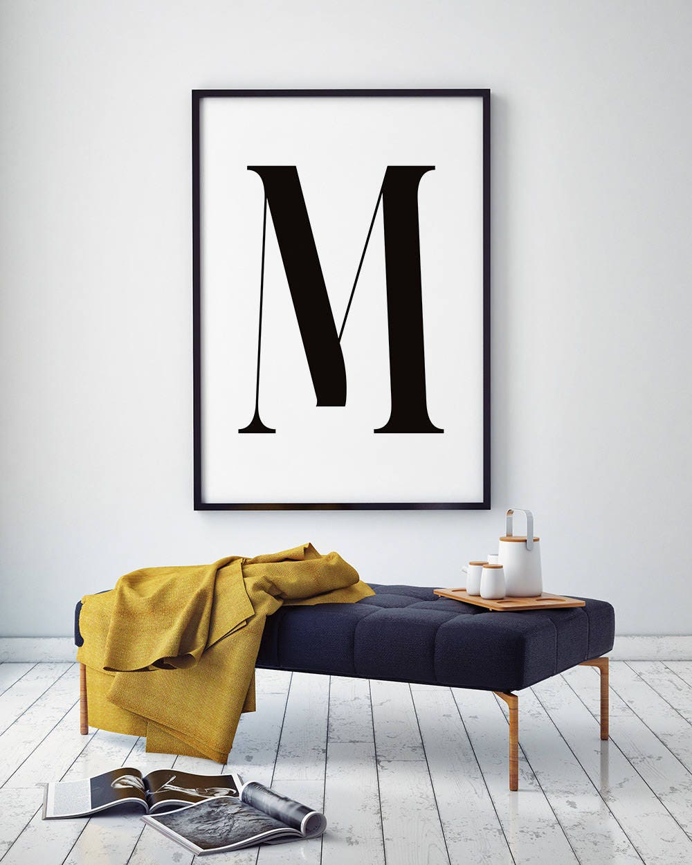 Letter M Printable Poster, Scandinavian Poster, Letter M Print, Nordic Poster, Minimalist Poster, Letter M Poster, Digital Letter Print