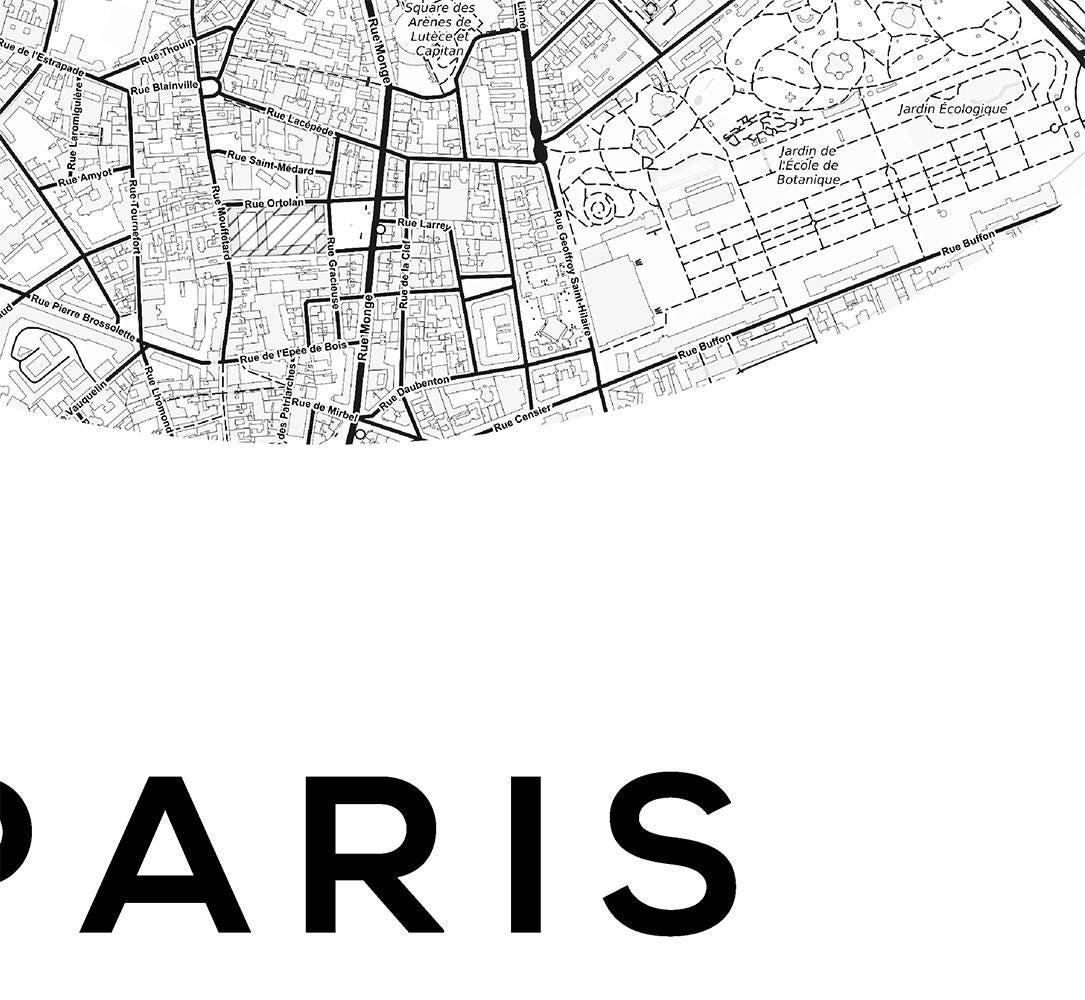 Paris Map Print Paris Carte Paris City Paris Map Poster Etsy