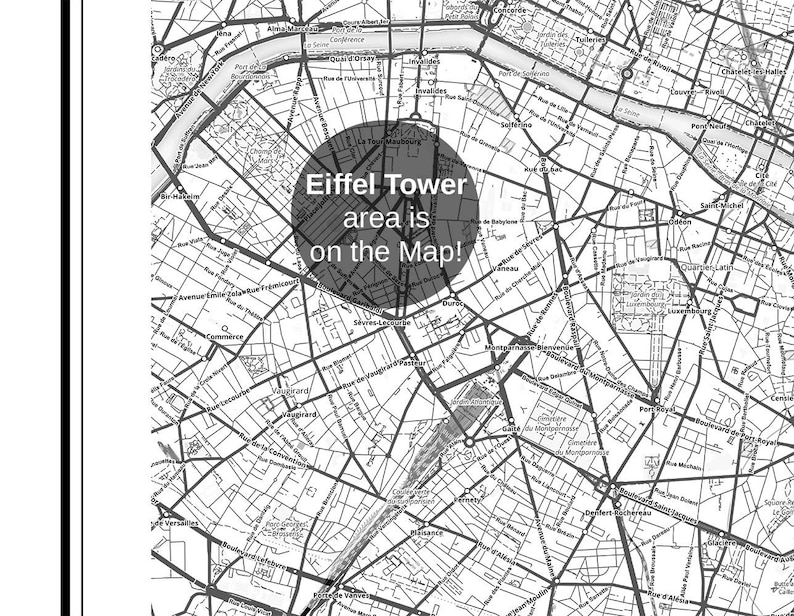 Paris Map Print, Paris Carte, Paris City, Paris Map Poster, France City, City Map Print, Black and White Map, France, France Print, Wall Art image 4