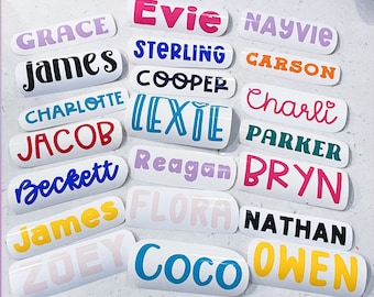 Personalized Name Stickers, Custom Vinyl Decals for School