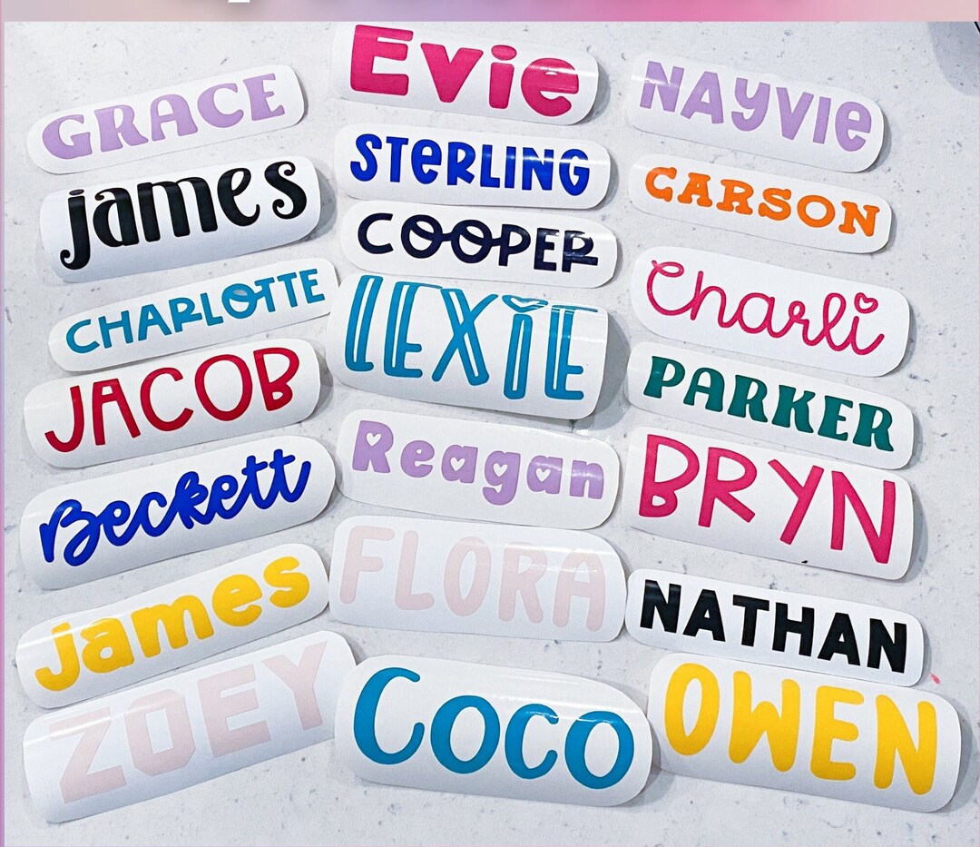 Name Stickers Customisation Personalized Name Stickers, Custom Vinyl Decals for School - Etsy