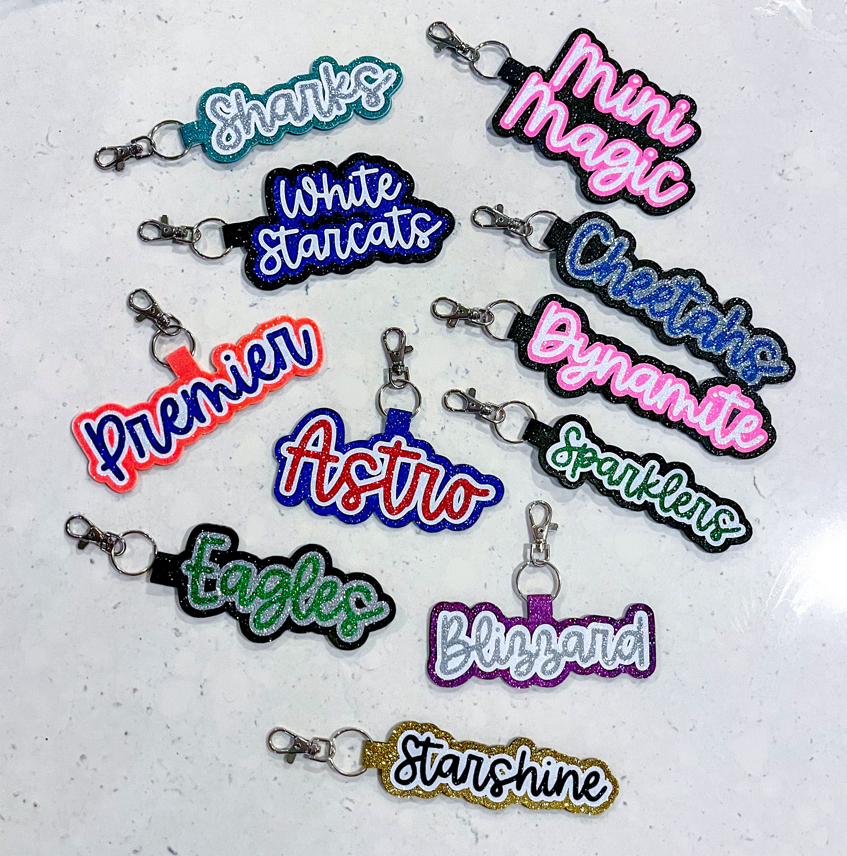 Glitter Cheer Tag Available, Backpack Team Name Glitter All Star Elite Tag Personalized Season Customizable